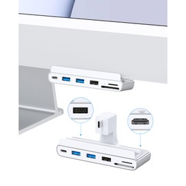 GEWOKLIY 8 in 1 iMac USB Adapter with HDMI 4K@60Hz, USB 3.0 5Gbps, SD/TF Card Reader, USB C Dock for iMac 24", iMac Hub for 2021 iMac 24" (M1)/2023 iMac 24" (M3), iMac Accessories