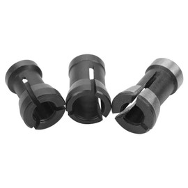 Wolfride 3 Pack Router Bit Collet Chuck, Compatible with Wood Router, Engraving Machine, Trimming Machine, Made of High Speed Steel, Includes 6mm, 6.35mm, 8mm Sizes