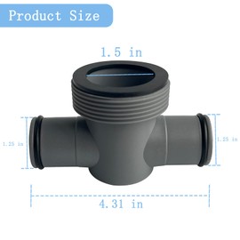 Vcoyarw P61408 T Joint Pool Hose Connector 1.5" to 1.25" - 3 Interfaces Connector for Bestway Coleman Intex for Above Ground Swimming Pool Hose