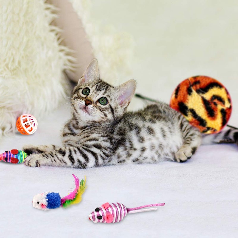 Goldge Cat Toy, Interactive 16 Pieces Cat Toy Mice Balls
