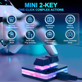 Ecarke Upgrade Black 5 Keys Mini Macro Mechanical Keyboard Gaming Keypad Hot Swap Game Keyboards USB Data Cable for Windows Mac OSU HID Standard Keyboard Cherry Shaft & RGB LED