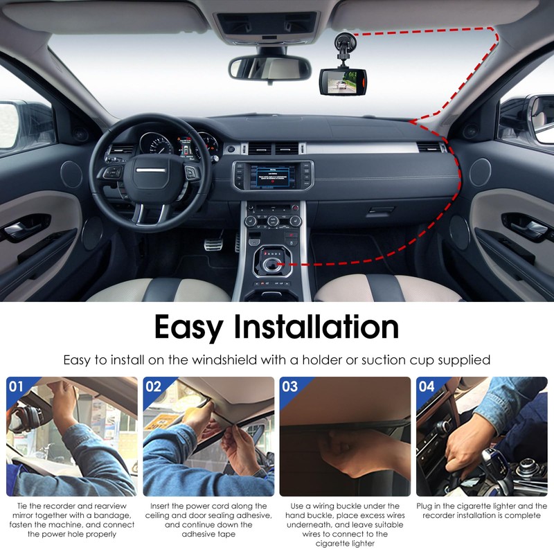 Dash Cam Front Wireless, 1080P Full HD Dashcam Front Dash