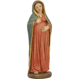FADEDA Pregnant Mary, Red/Blue/Height: 9 cm/Hand-Painted/Detailed Nativity Scene Figures - Christmas Table Decoration Nativity Accessories
