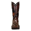 Rustic Western Running Horses Horseshoes And Cross Cowboy Boot Vase