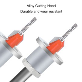 Broca avellanada, punta cónica de límite ajustable, para encimera de fregadero, chaflán en espiral para madera, plástico, metal blando de 3 x 8 mm, herramientas de carpintería de acero de aleación, eliminación rápida de virutas