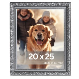 VictoR Rubens Vintage Picture Frame 20 x 25 cm Black Silver Frame 30 x 20 mm Real Glass Baroque Antique Silver Picture Frame 20 x 25 Silver