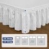 King Bed Skirt, Wrap-Around Elastic Ruffled Eyelet Bed Skirt King