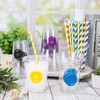 100Pcs Button Party Plastic Cups Disposable Cups with Lids Straws