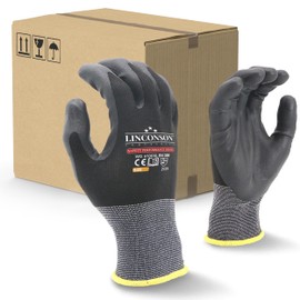 LINCONSON 6 Pack Flexible Spandex Knit With Nitrile Micro-Foam Palm Construction & Mechanics Safety Work Gloves