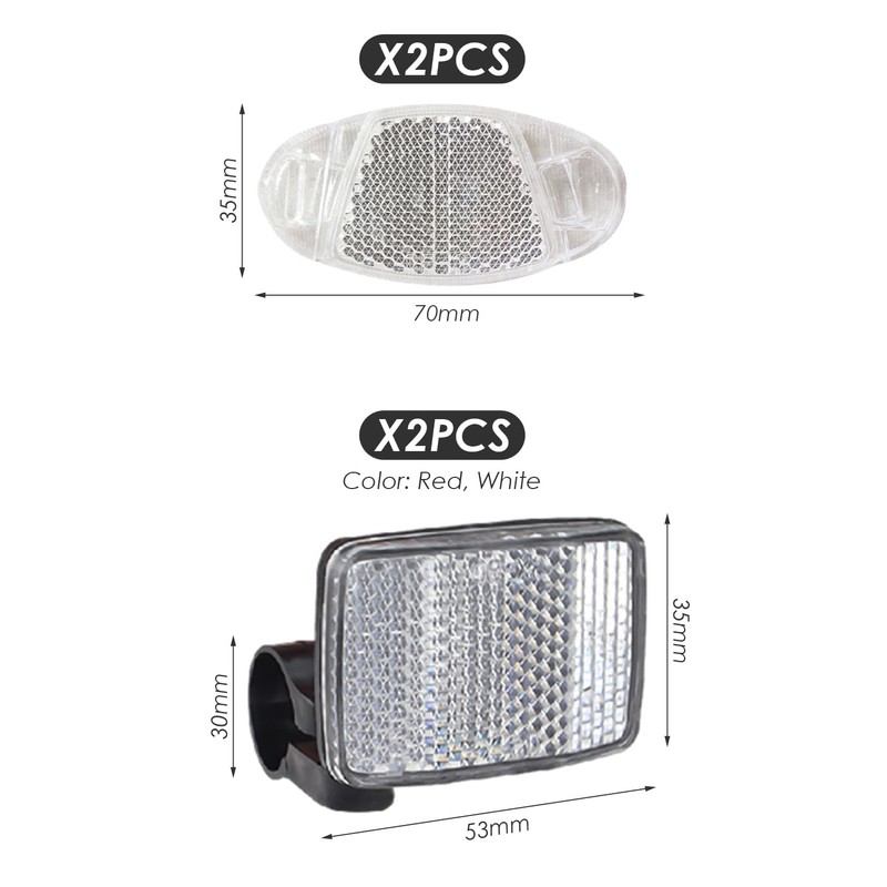 EHDWXVZM Pack of 2 Reflective Rear Lights with 2 Reflective