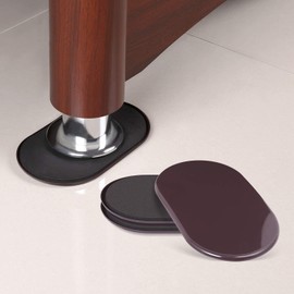 8 Pack Large Furniture Movers Sliders for Carpet, 9 1/2" x 5 3/4" Reusable Oval Furniture Moving Pads, Sliders for Moving Heavy Bed Sofa Fridge Couch Cabinet, Move Items Quickly and Easily (Brown)