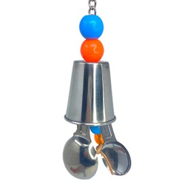 1748 Spoon Bobble Bonka Bird Toys Durable Shiny Stainless Steel Parrot Quaker Budgie Finch Cockatoo