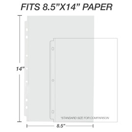 Samsill Sheet Protectors, 8.5 x 14 Inch Document Protectors for Legal Binder, Heavyweight, Clear, Legal Size, Top Loading, Acid Free, 30 Pack