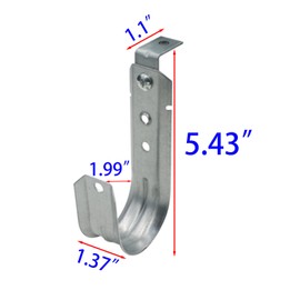 Xadnitu Cable Support J Hook with Angle Clip, 2" Heavy Duty Metal Wire Cable Support J-Hook Hangers for Attaching Horizontal Surfaces & 1/4" Threaded Rod (20 Pack)