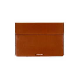 Dawn & Dusk's 15 inch Laptop Sleeve Compatible with MacBook Pro & MacBook Air, PU Leather, Vegan Friendly, Hand-Made, Magnetic Flap, Brown.