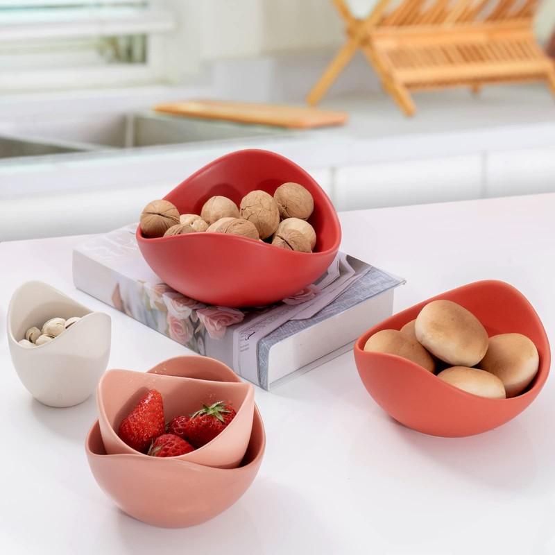 Notakia Salad Bowls, 5 Packs Serving Bowls Porcelain,Lotus Shaped Pasta