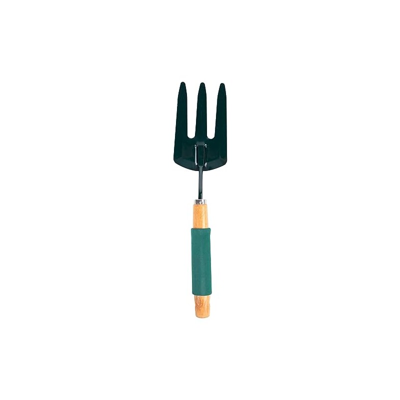 1x Brown Cushion Grip Handle Hand Fork - Small Mini