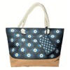 Large Black Beach Bag with Evil Eye Design – Rope