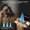 Torch Lighter, 5-in-1 Windproof Lighter with V Cutter, Punch, Needle,