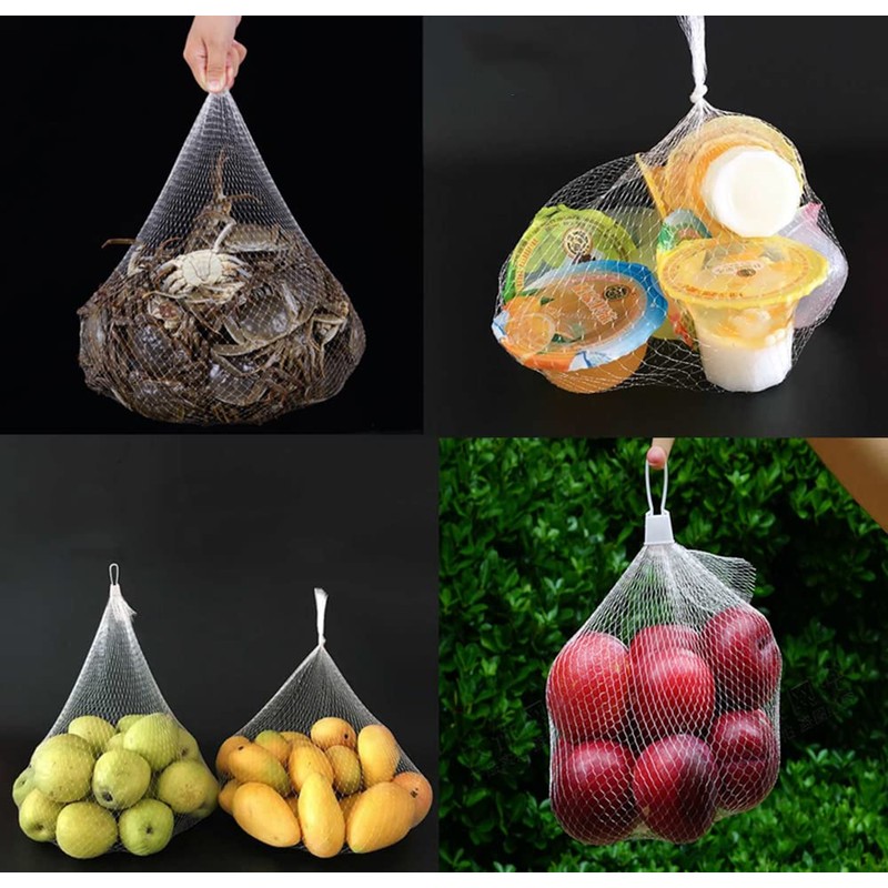 BRYHZKCM 100 pieces nylon mesh net bags reusable mesh bags,