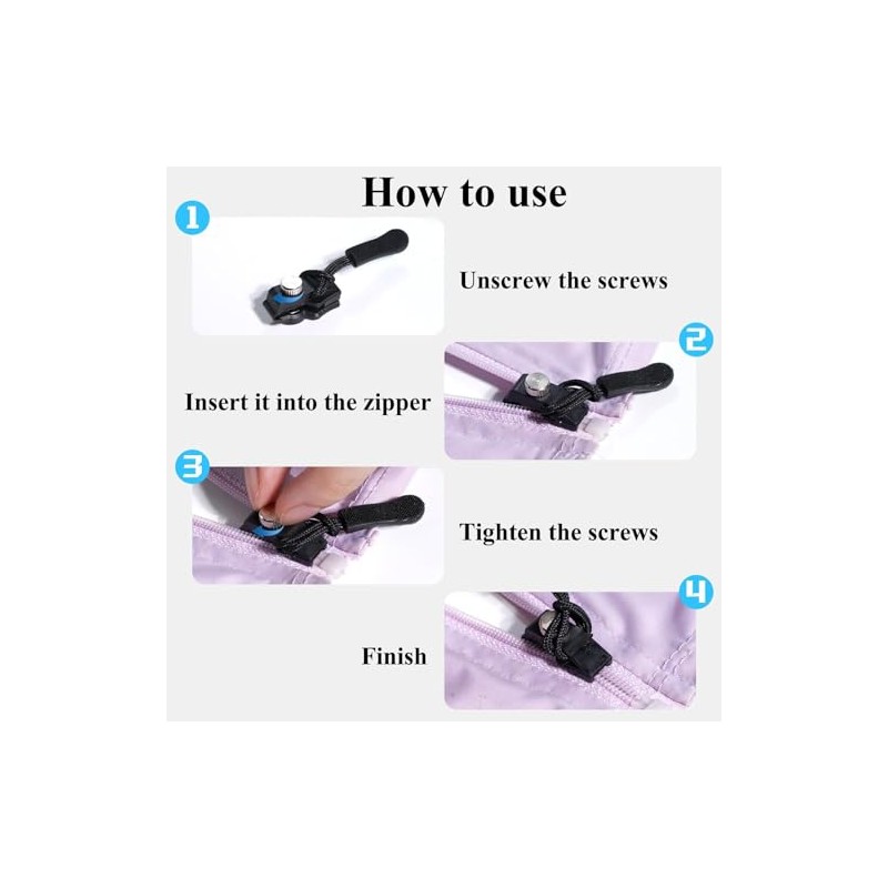 30Pcs Zipper Puller Replacement, Zipper Repair Kit, Removable Zipper Repair