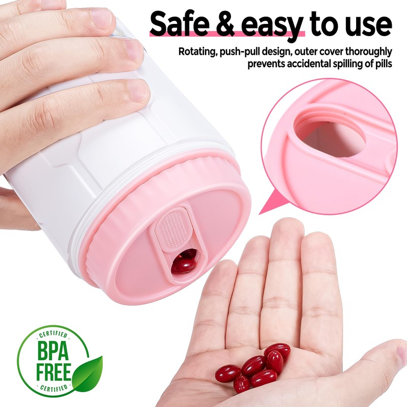 Betife Extra Large Supplement Organizer,Weekly Pill Organizer Bottle, Daily Pill