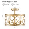 WUZUPS Chandelier 3-Light Vintage Farmhouse Semi-Flush Mount Ceiling Light Lighting