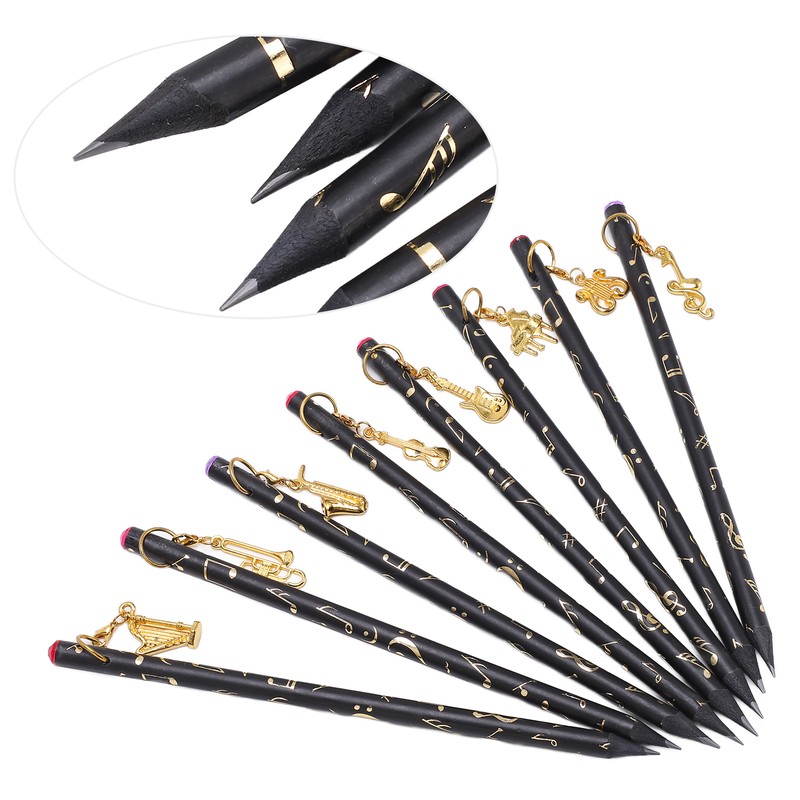 8Pcs Music Pencil Musical Note Stationery Set Kit with Pendant