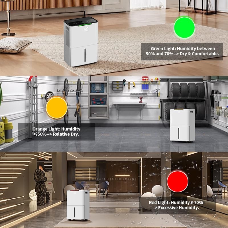 HXCOCKCROW Dehumidifier for Home Basement, 34 Pints Dehumidifiers with Drain