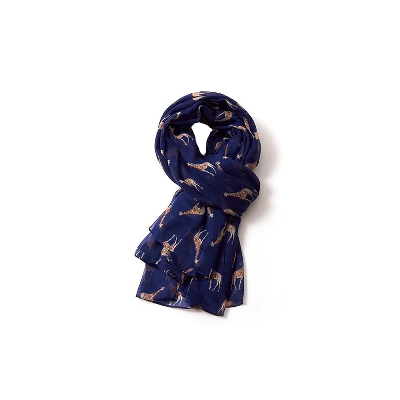 GFM® Giraffe Print Scarf - All Seasons Scarf (FLD-PSCF-GF-71-GHNL-Blue)