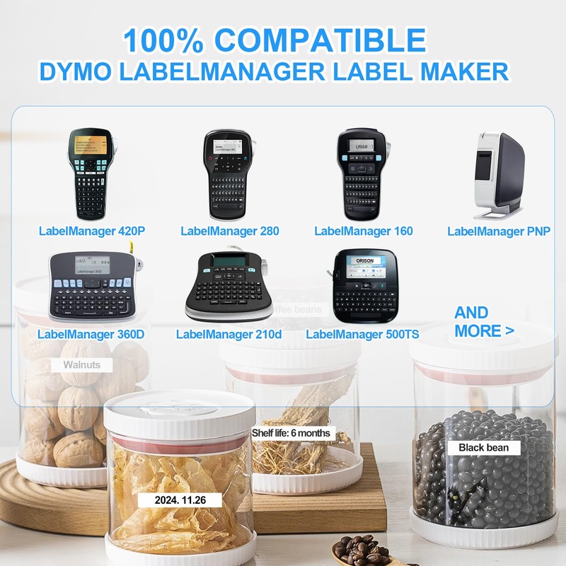 Label Orison A45018 Compatible with Dymo D1 Label Tape (12mm