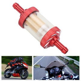 6mm ABS Motorcycle Fuel Fuel Filter Heat Resistant Copper Core Filter - Easy Installation Durable (Red)