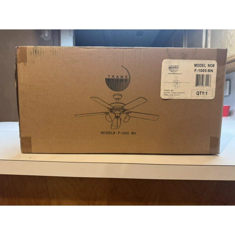Trans Globe Lighting F-1005 BN 52" 5 Blade Indoor Ceiling
