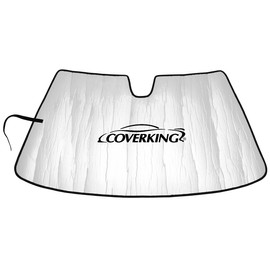 Coverking Custom Fit Windshield Sunshade/Frost Shield Designed for Select Volkswagen Models: Reflective, Foldaway/Roll-Up with Hook and Loop Closure