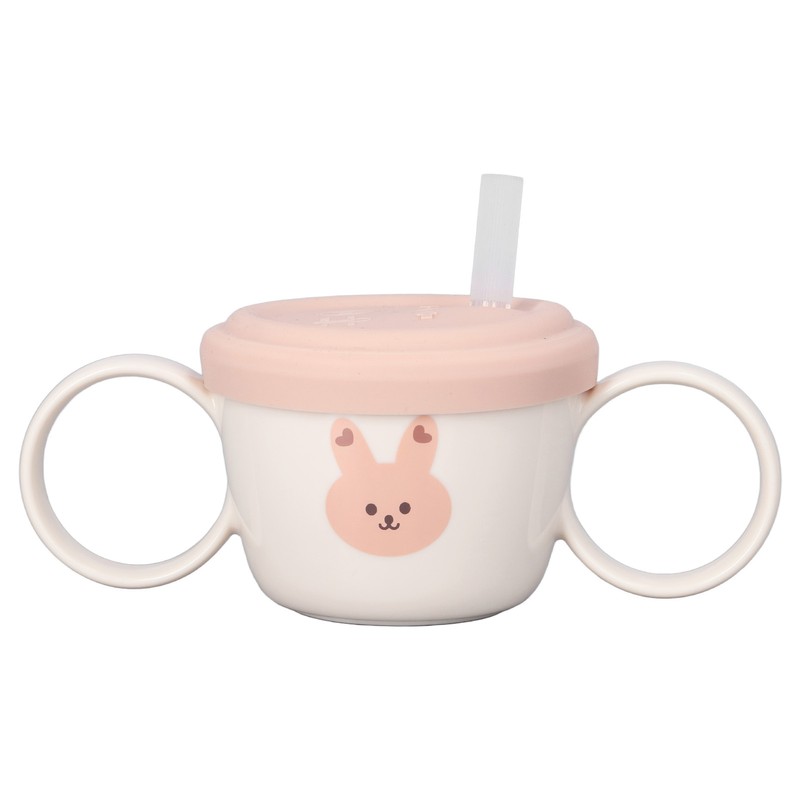 Baby Learning Drinking Cup 200mL Cartoon Animal Print Silicone Training