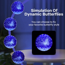 Gifts for Women Mom Girlfriend, Butterfly 3D Motion Lamp with Remote Control, Relaxing Mood Bedside Lamps, Night Light for Kids Adults Home Bedroom Office Decor Christmas Birthday Gifts