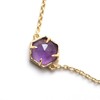 Gempires Natural Purple Amethyst Hexagon Bracelet Dainty Chain Bracelets For