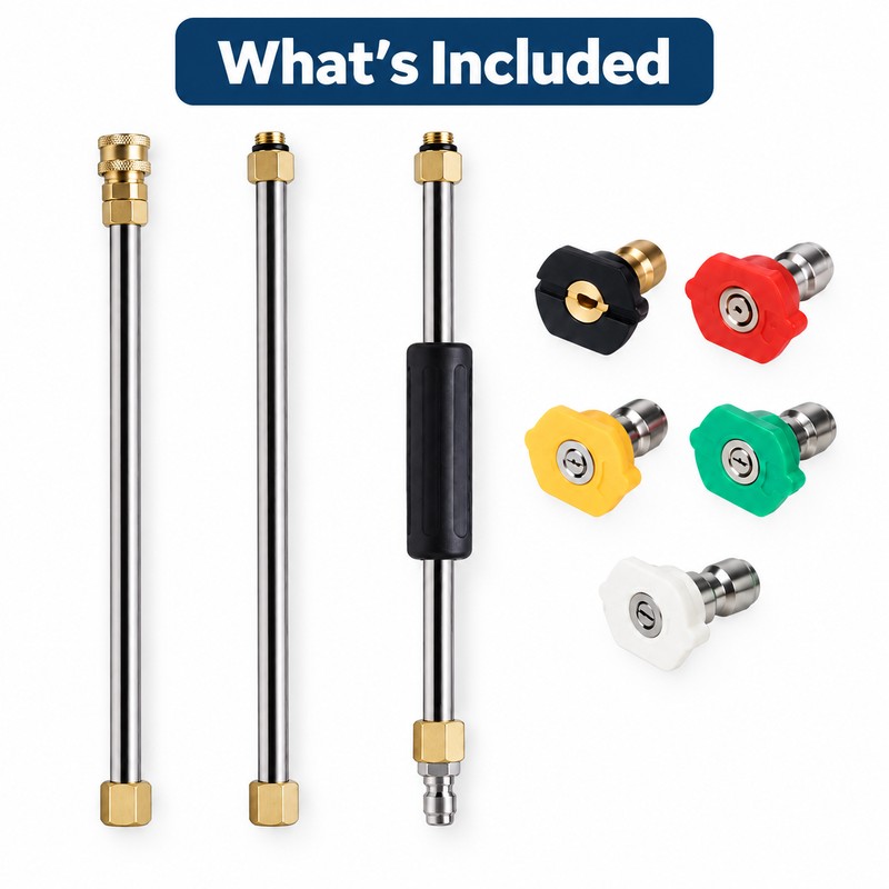 High Pressure Washer Extension Rod Kit with 1/4-Inch Quick Connect
