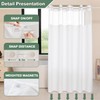 FONFLAIRE No Hook Shower Curtain with Snap-in Liner, Waffle Weave
