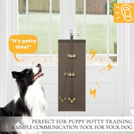 Hanoghun Dog Door Bells with Door Scratch Protector for Dogs- The Ultimate Adjustable Dog Training Doorbell for Potty Training - Protect Doors Door Jambs Anti-Scratch Hanging Bells