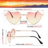 FEISEDY Heart Shaped Polarized Sunglasses Metal Frame Stylish Love Sun