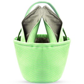Leesgel Easter Basket for Kids, Easter Baskets Empty Boxes Bags for Easter Egg Hunt Games, Easter Egg Basket for Children Boys Girls Easter Decorations Crafts Party Favours - Green