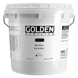 GOLDEN Heavy Body Acrylics, Mars Black, 128 fl. oz. Pail, Professional Acrylic Paint, Opaque