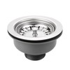 inodiref Stainless Steel Kitchen Sink Basket Strainer Plug Waste Kitchen