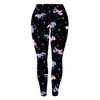 Rantanto Soft Cat Kitten Meow Funny Ladies Leggings,Unicorn and Star,XLarge