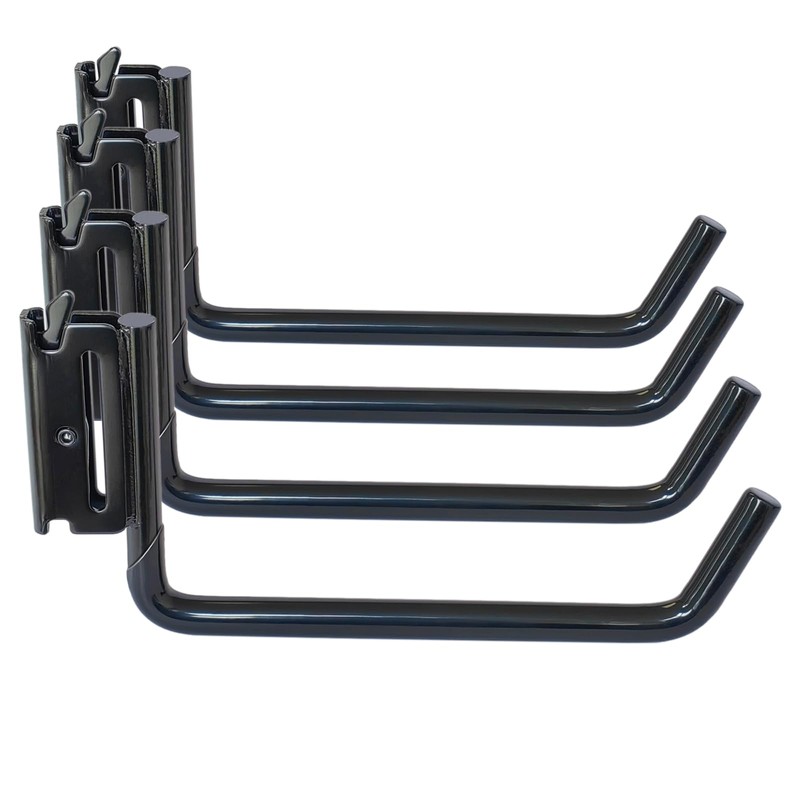MorScan 4-Pack 6-Inch Dual-Coated Extended Flat J Hooks for E-Track