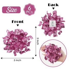 AIMUDI Pink Metallic Curly Bows for Gift Wrapping 5'' Christmas Curly Bows Self Adhesive Gift Wrap Bows for Christmas Gifts, Treat Bags, Wine Bottles Party Holiday Decorations - 6 Counts