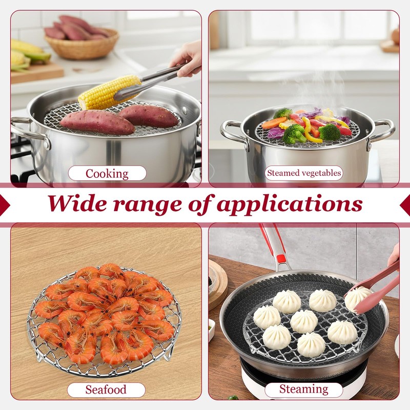 Steamer Rack-Stainless Steel Round Steam Rack Compatible with Instant Pot,