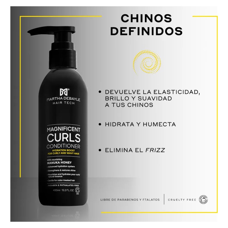 MARTHA DEBYALE HAIR TECH Magnificent Curls Acondicionador. Chinos, con Miel