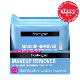 Neutrogena Cleansing Fragrance Free Makeup Remover Face Wipes Twin Pack, 2 x 25